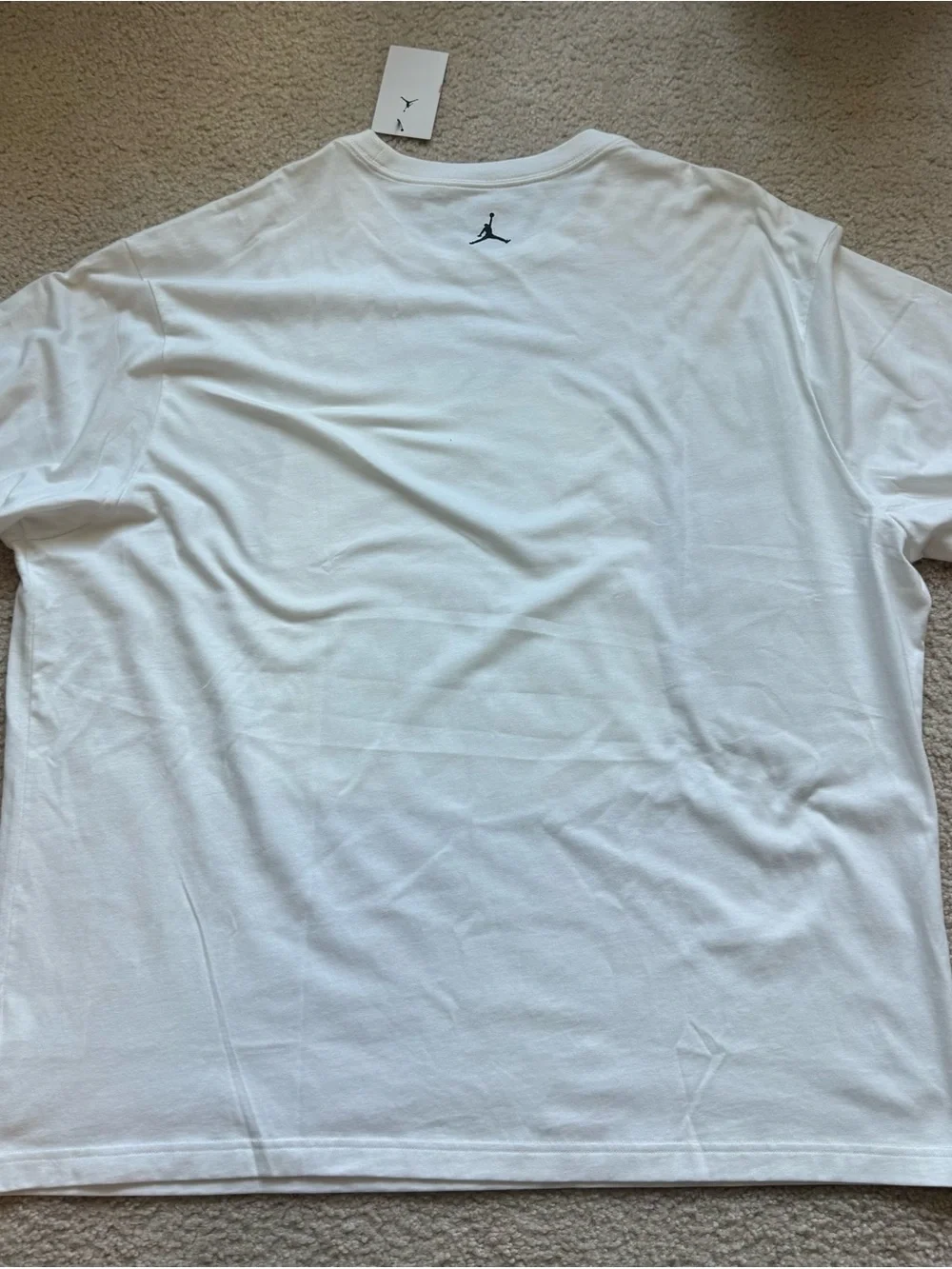 Jordan White Graphic Air Jordan Comic Tee with Yellow and Red Print